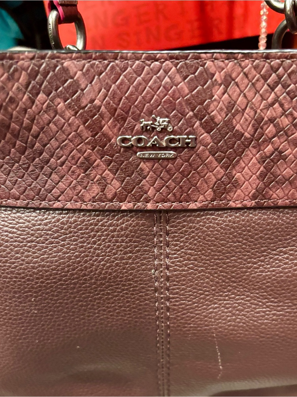 COACH Shoulder Bag in Deep Burgundy Like New